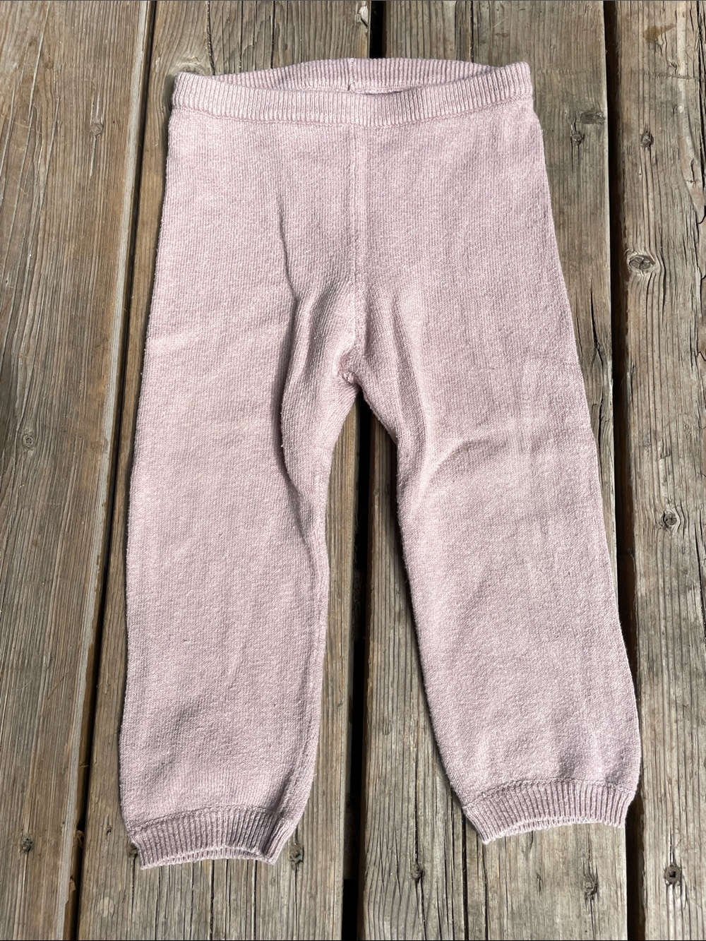 WHEAT 6-12M Baby Wool Cotton Pale Pink Knit Leggings for Infants